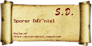 Sporer Dániel névjegykártya